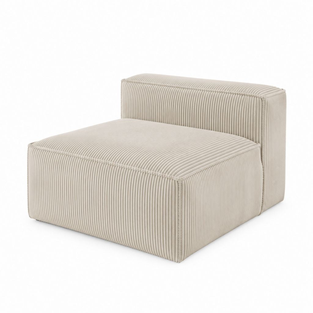 Loungesessel Creme aus Polyester-Cord quadratisch 100 x 100 x 70 cm