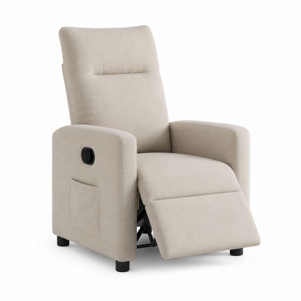Relaxsessel mit manueller Liegefunktion Beige Polyester 82 x 92 x 104 cm