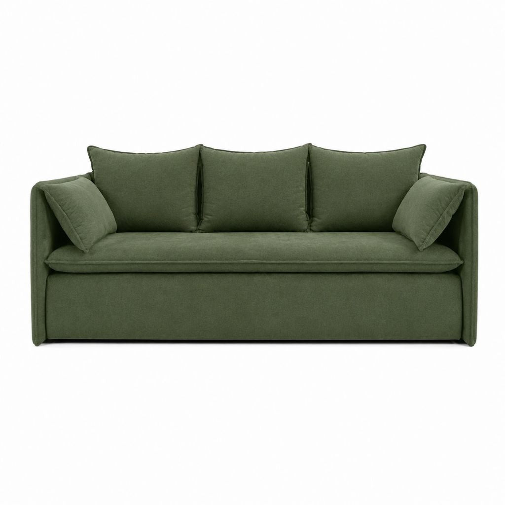 2-Sitzer Sofa olivgrün Polyester rechteckig 160 x 90 x 85 cm