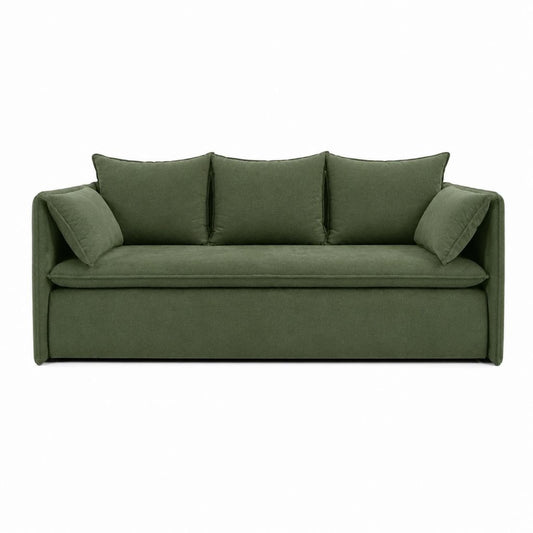 2-Sitzer Sofa olivgrün Polyester rechteckig 160 x 90 x 85 cm