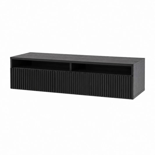 TV Lowboard Schwarz aus Spanplatte und MDF rechteckig 160 x 40 x 45 cm