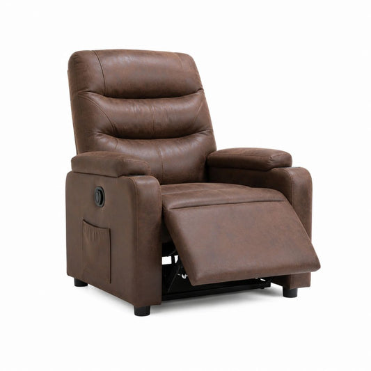Relaxsessel mit Liegefunktion Braun PU-Kunstleder 90 x 96 x 102 cm