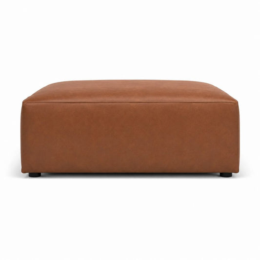 Fußhocker Braun aus PU-Kunstleder rechteckig 90 x 60 x 42 cm