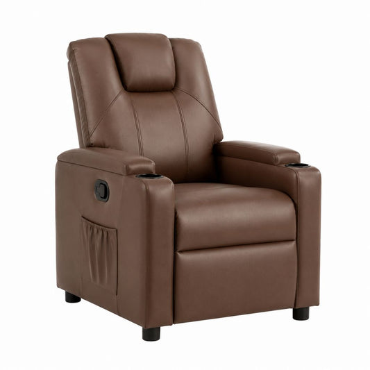 Relaxsessel Fernsehsessel Braun PU-Kunstleder mit manueller Liegefunktion 90 x 89 x 102 cm