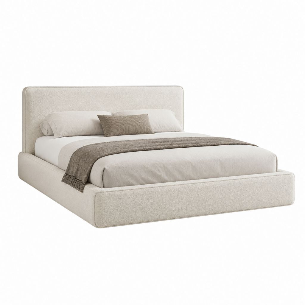 Stauraumbett Beige mit Polyesterbezug 160 x 200 cm