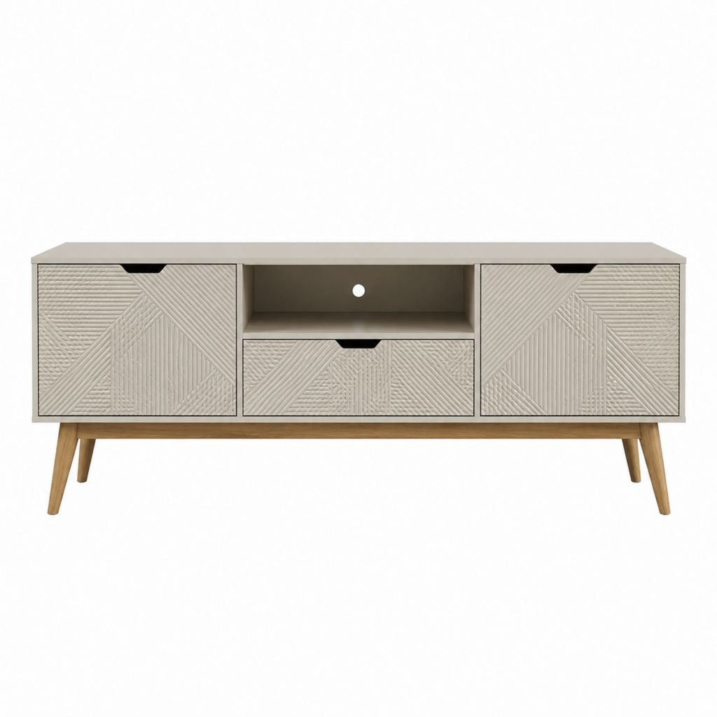 TV-Lowboard Beige aus Spanplatte und MDF rechteckig 140 x 40 x 60 cm