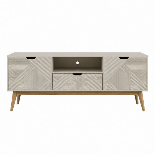 TV-Lowboard Beige aus Spanplatte und MDF rechteckig 140 x 40 x 60 cm